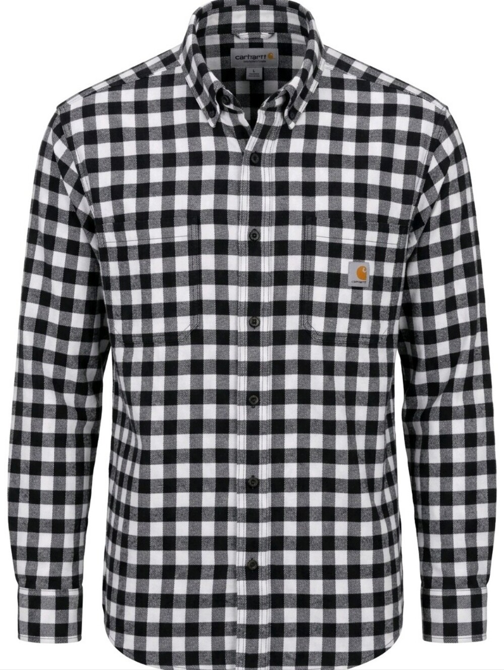 Carhartt Black and White Checkered Long Sleeve Size L